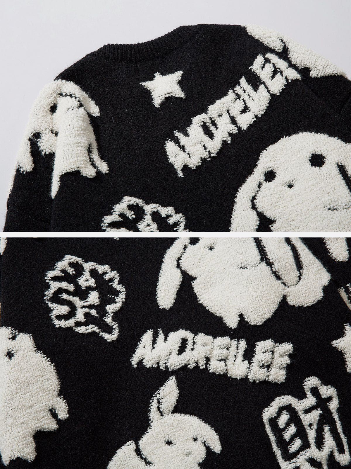 Aelfric Eden Plush Rabbit And Star Embroidery Sweater sold by Aelfric Eden product image thumbnail 5