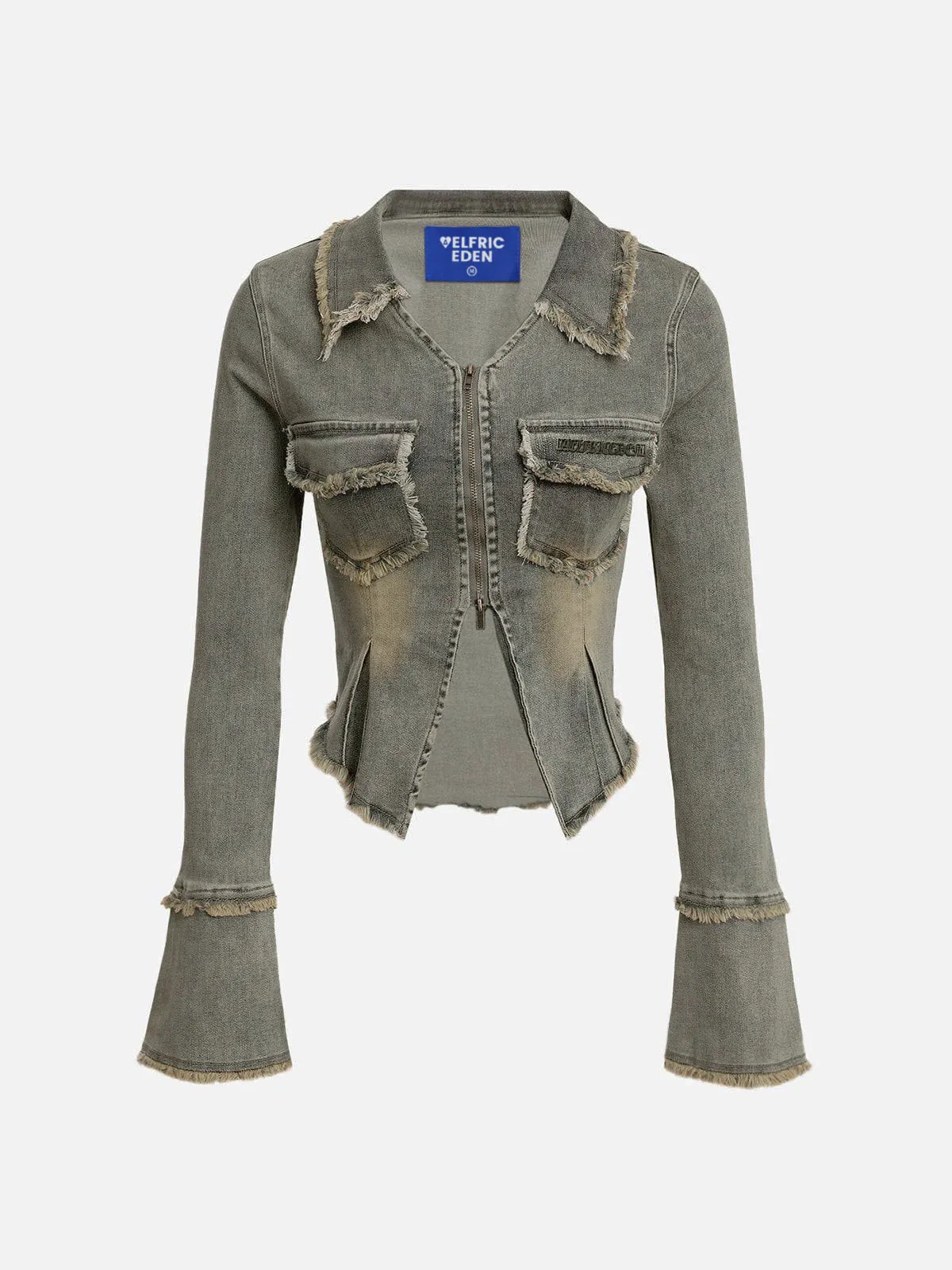 Aelfric Eden Fringe Double Zip Up Denim Jacket sold by Aelfric Eden