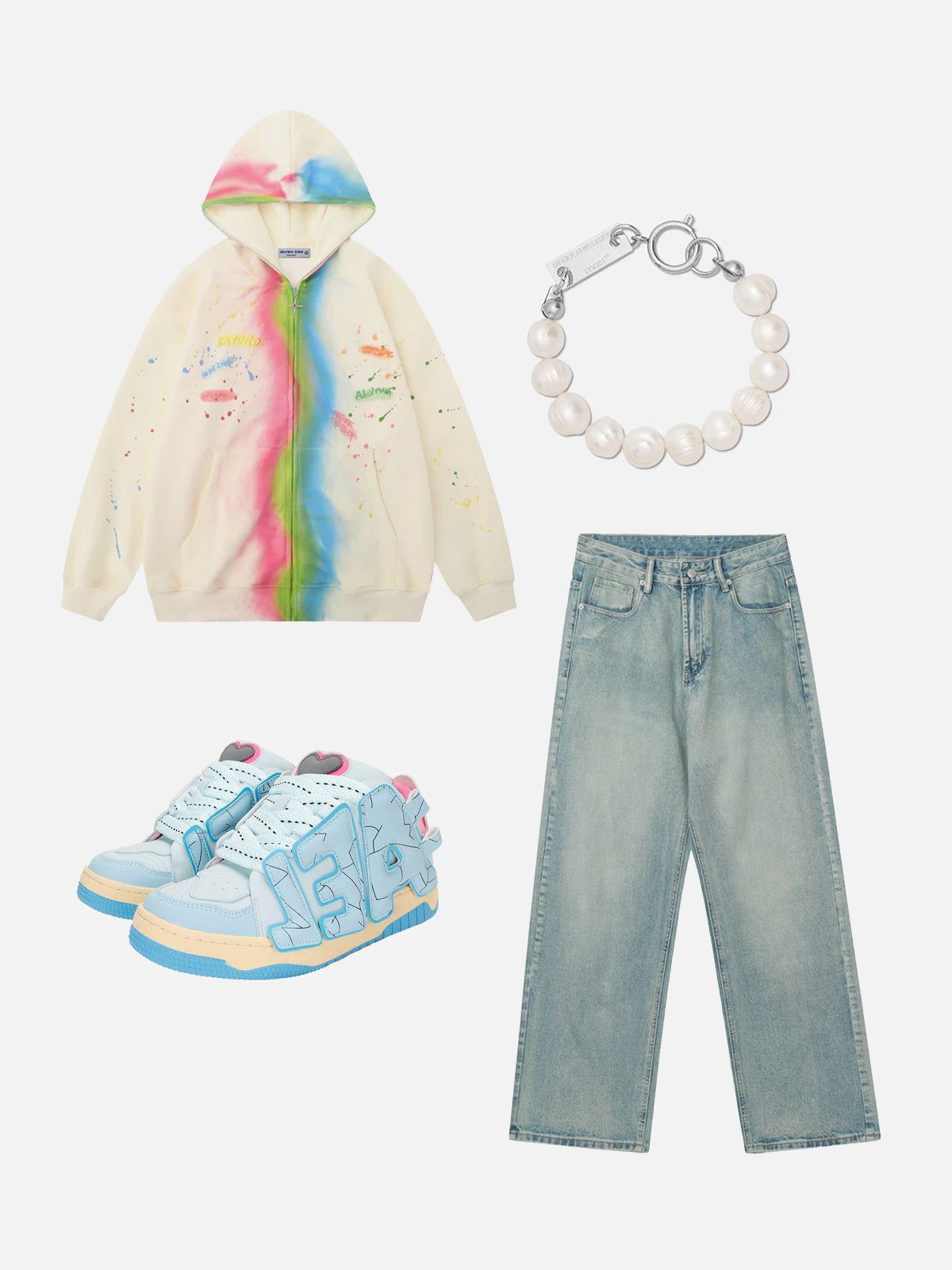 Aelfric Eden Rainbow Graffiti Hoodie sold by Aelfric Eden product image thumbnail 4