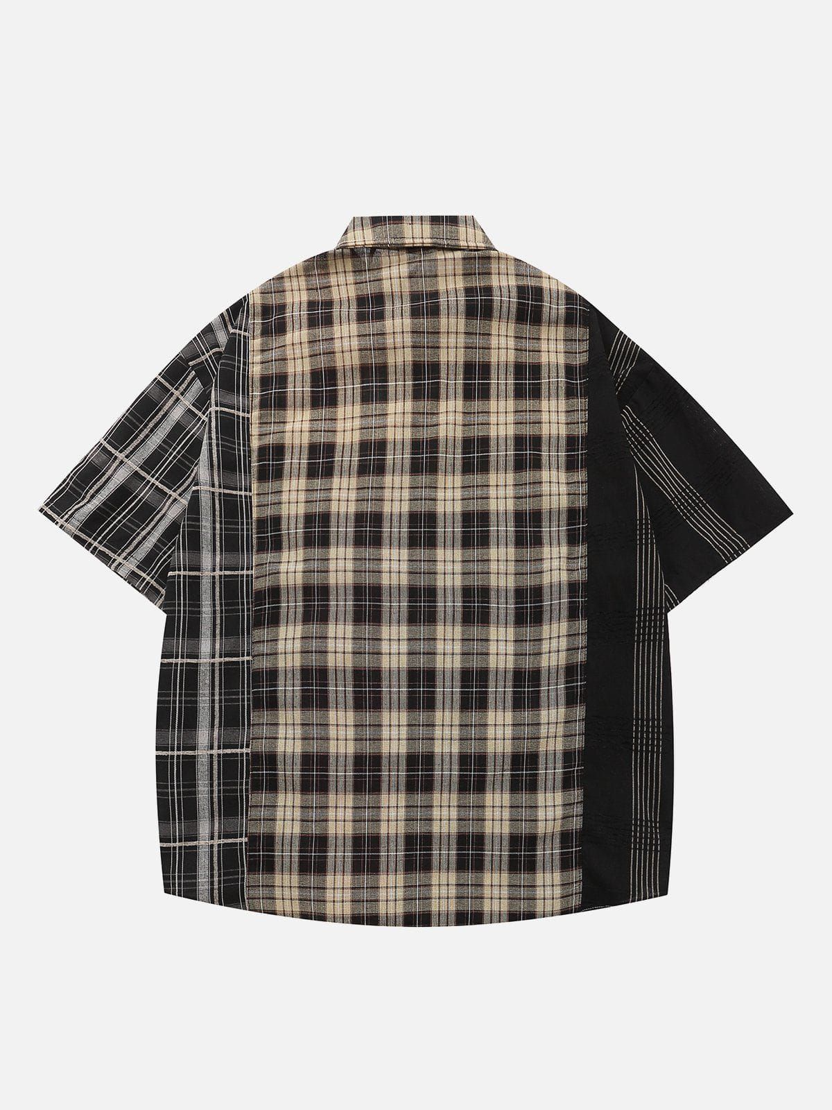 Aelfric Eden Patchwork Plaid Short Sleeve Shirts sold by Aelfric Eden product image thumbnail 3