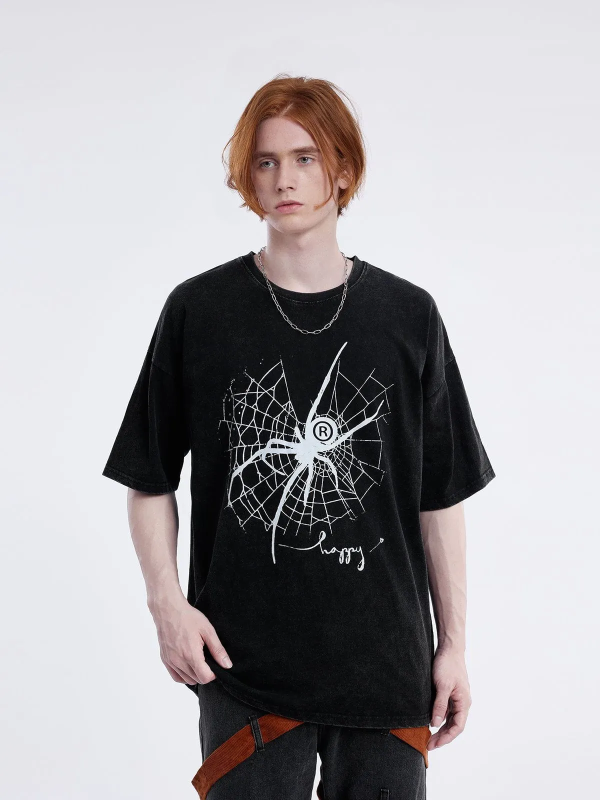 Aelfric Eden Spider Web Print Washed Tee sold by Aelfric Eden product image thumbnail 2