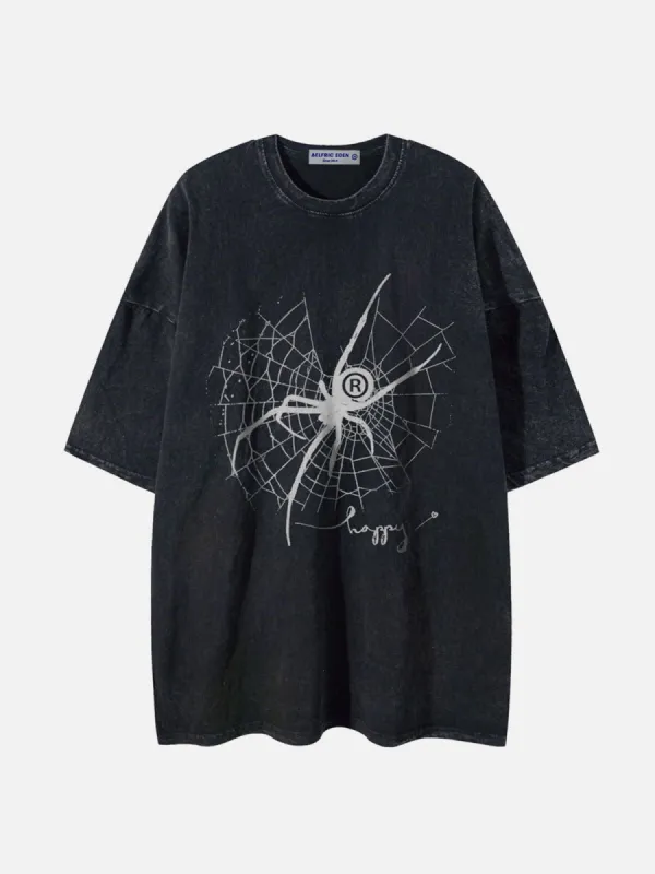 Aelfric Eden Spider Web Print Washed Tee sold by Aelfric Eden