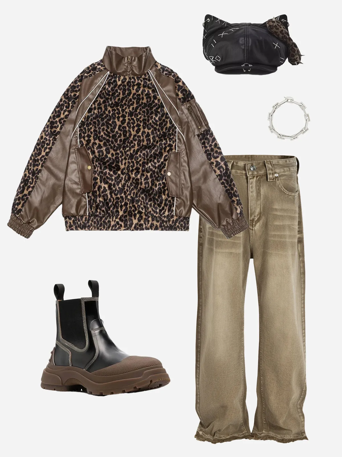 Aelfric Eden Leopard Print Patchwork Jacket sold by Aelfric Eden product image thumbnail 2