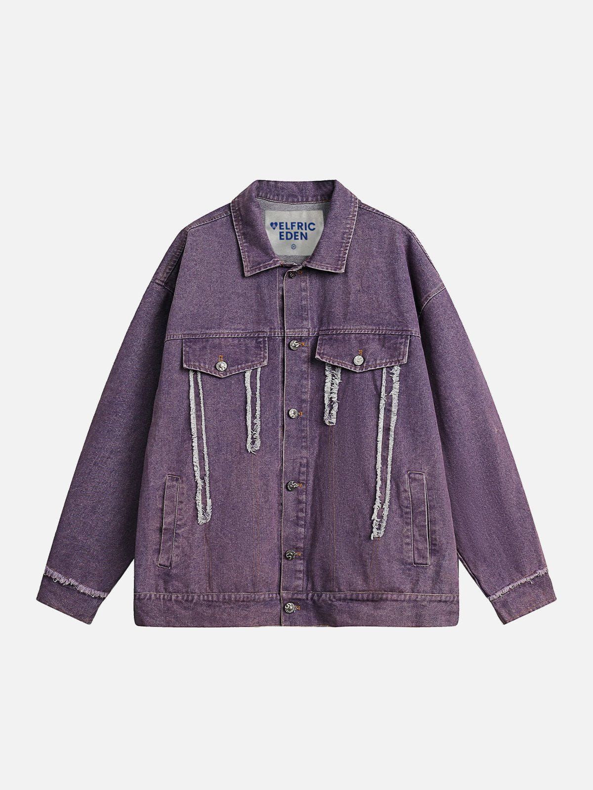 Aelfric Eden Multi Pocket Fringe Denim Jacket sold by Aelfric Eden
