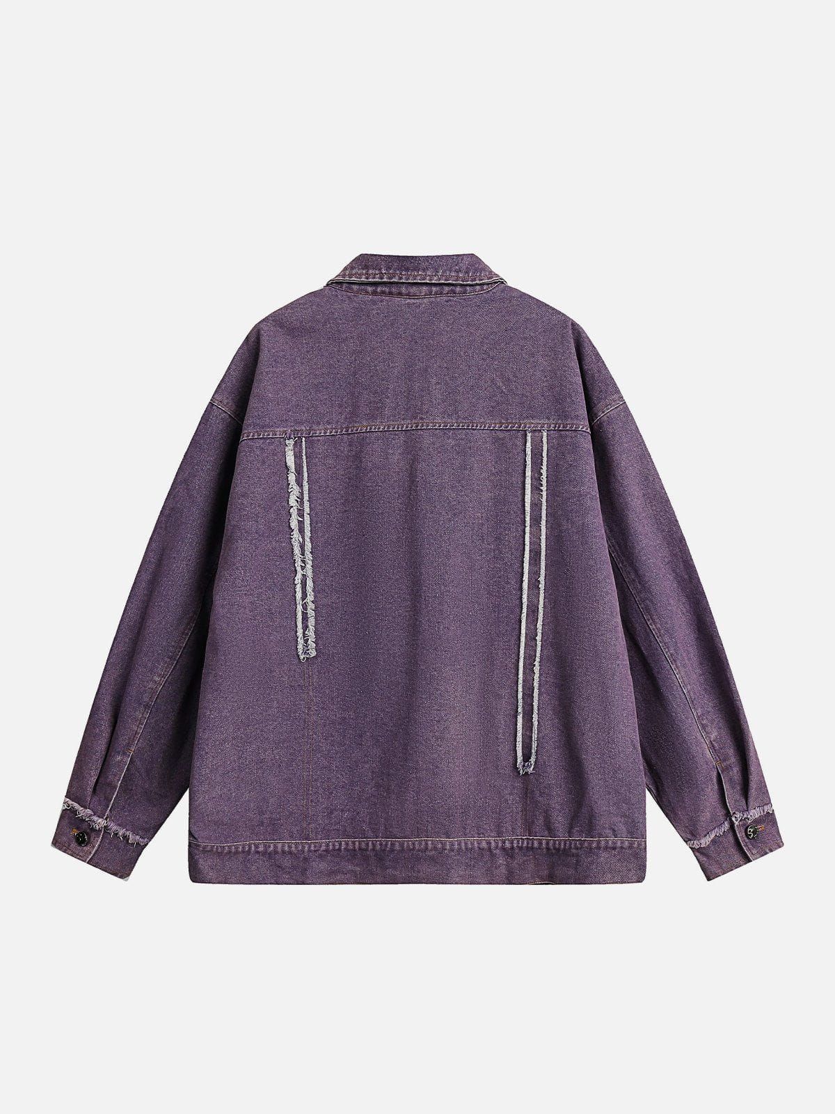 Aelfric Eden Multi Pocket Fringe Denim Jacket sold by Aelfric Eden product image thumbnail 2