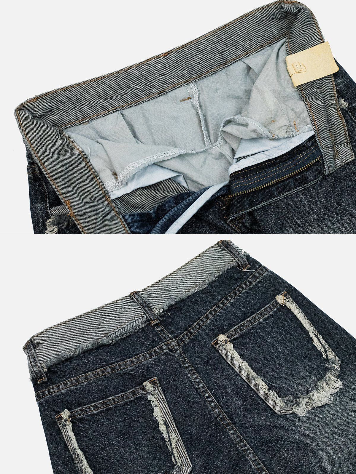 Vintag Washed Fringe Denim Skirt sold by Aelfric Eden product image thumbnail 5