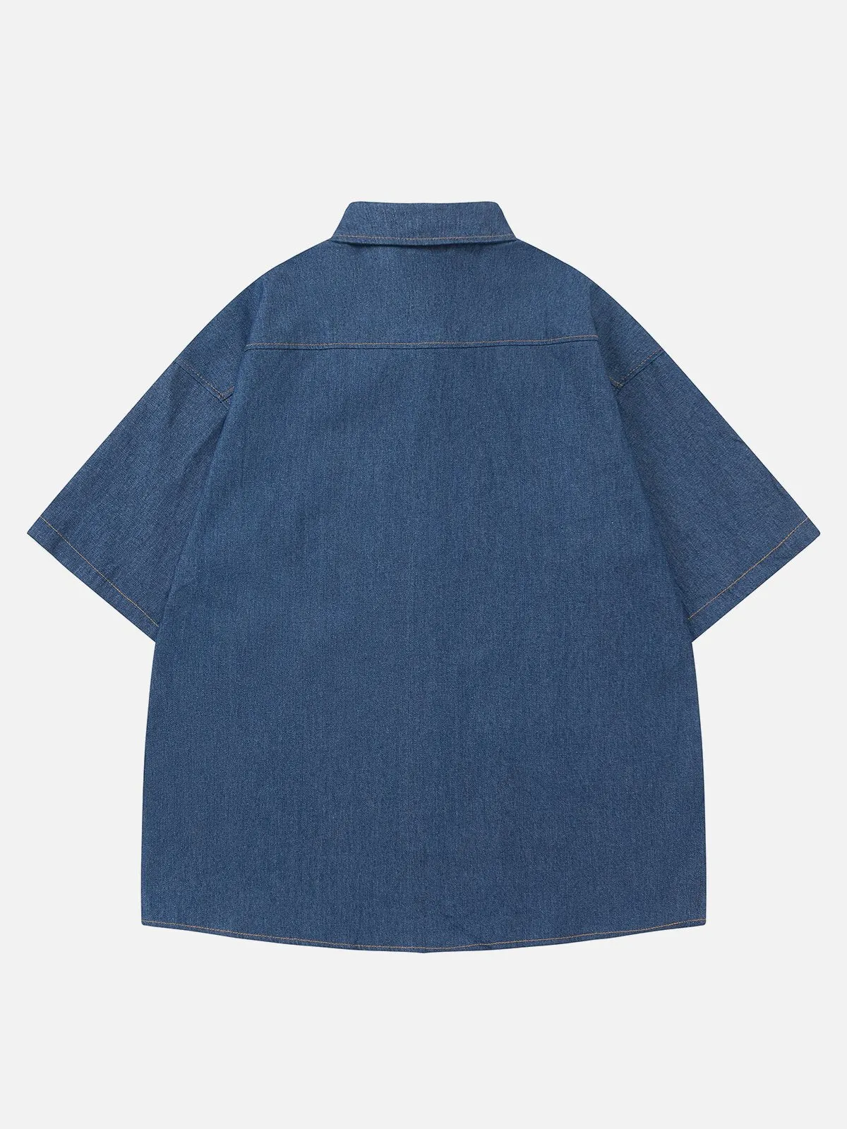 Aelfric Eden Colorful Flower Denim Short Sleeve Shirt sold by Aelfric Eden product image thumbnail 3