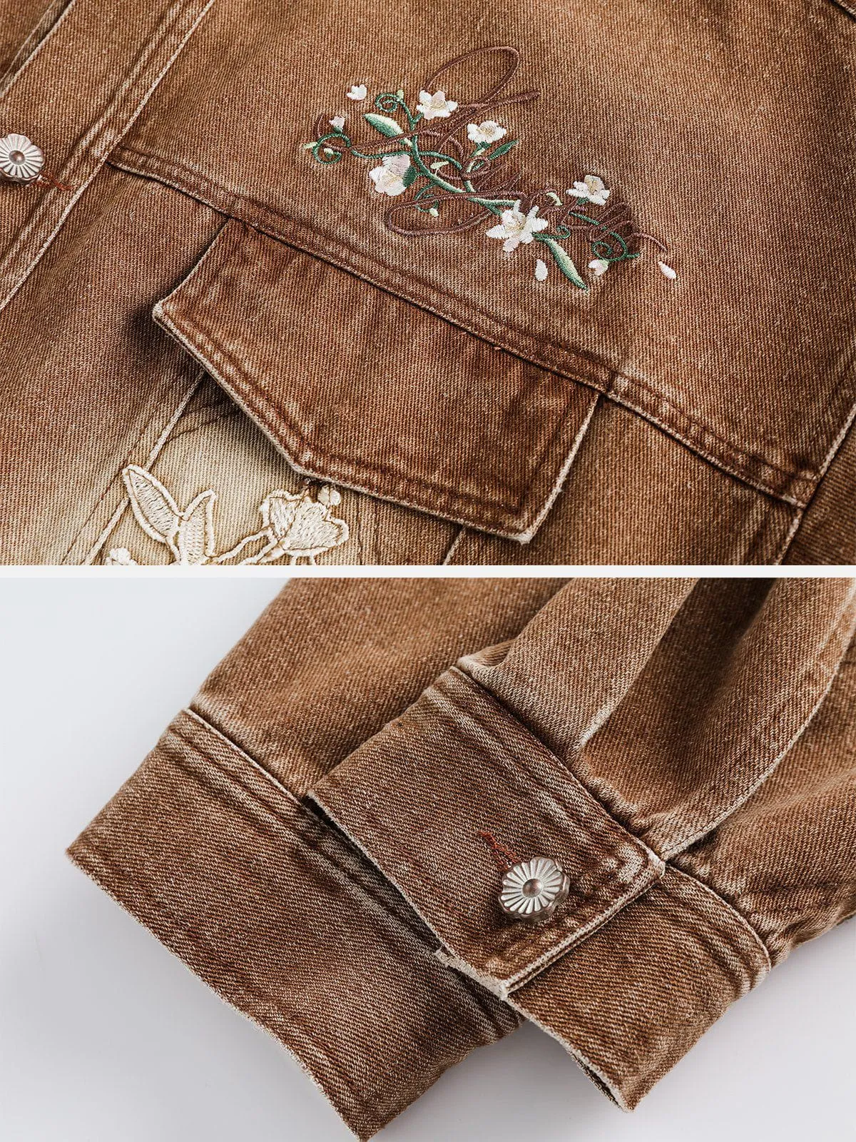 Aelfric Eden Lace Embroidery Denim Jacket sold by Aelfric Eden product image thumbnail 4