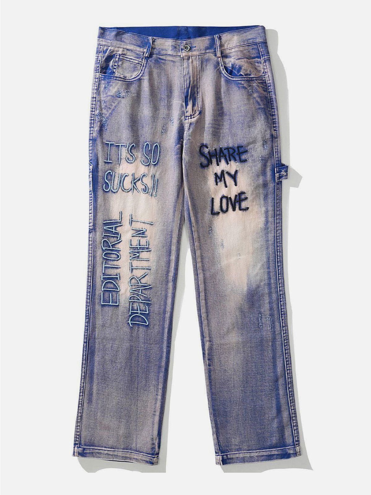Aelfric Eden Graffiti Embroidered Jeans sold by Aelfric Eden product image thumbnail 2