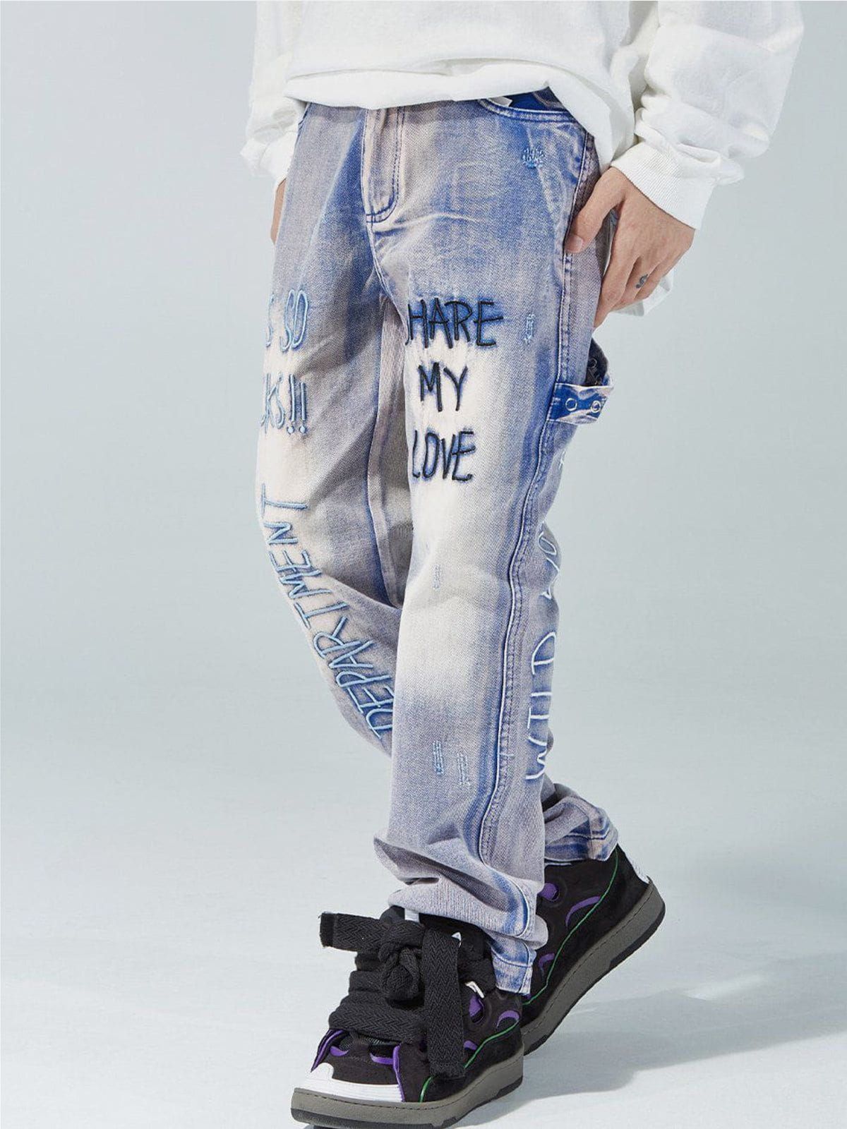 Aelfric Eden Graffiti Embroidered Jeans sold by Aelfric Eden