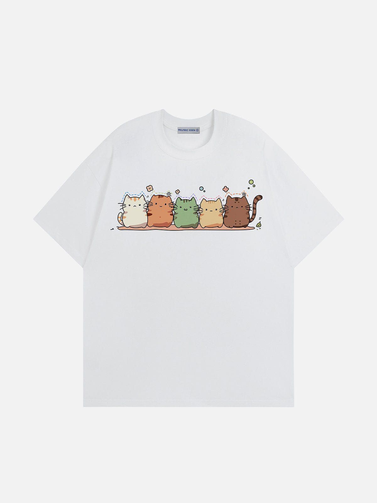 Aelfric Eden Colorful Cat Print Tee sold by Aelfric Eden product image thumbnail 4