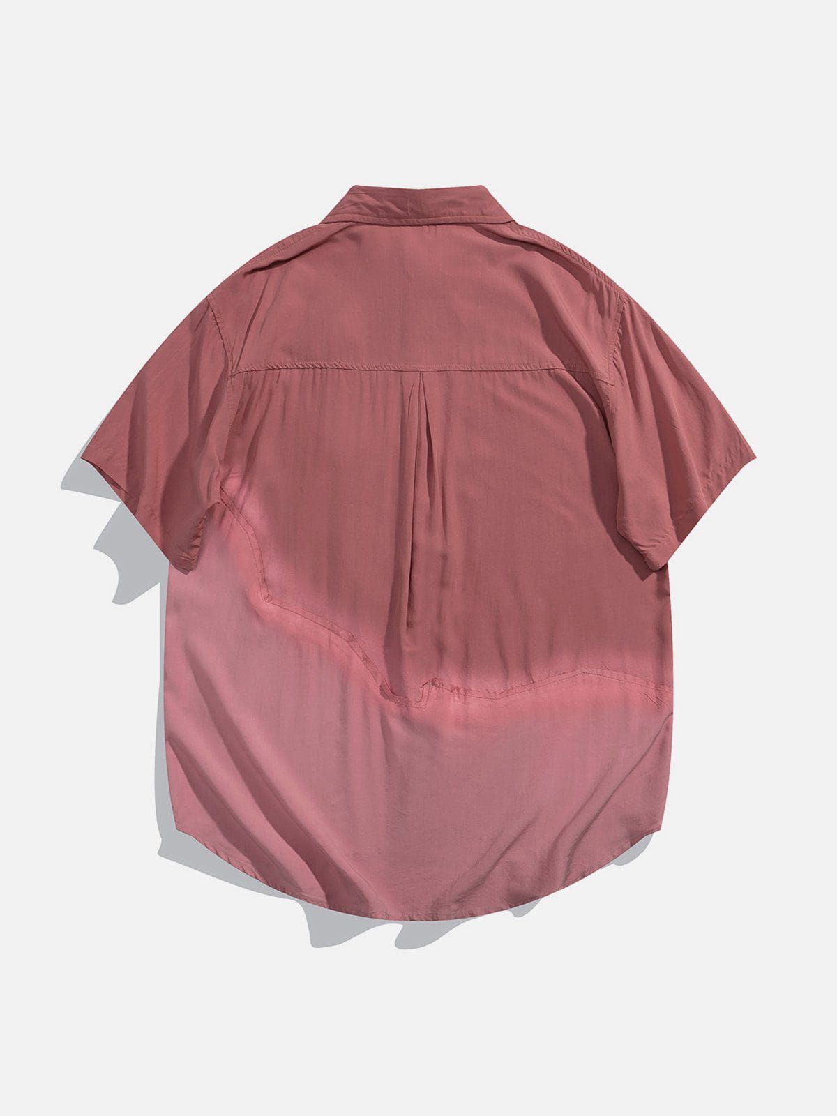 Knitted Flower Gradient Patchwork Short Sleeve Shirts sold by Aelfric Eden product image thumbnail 4