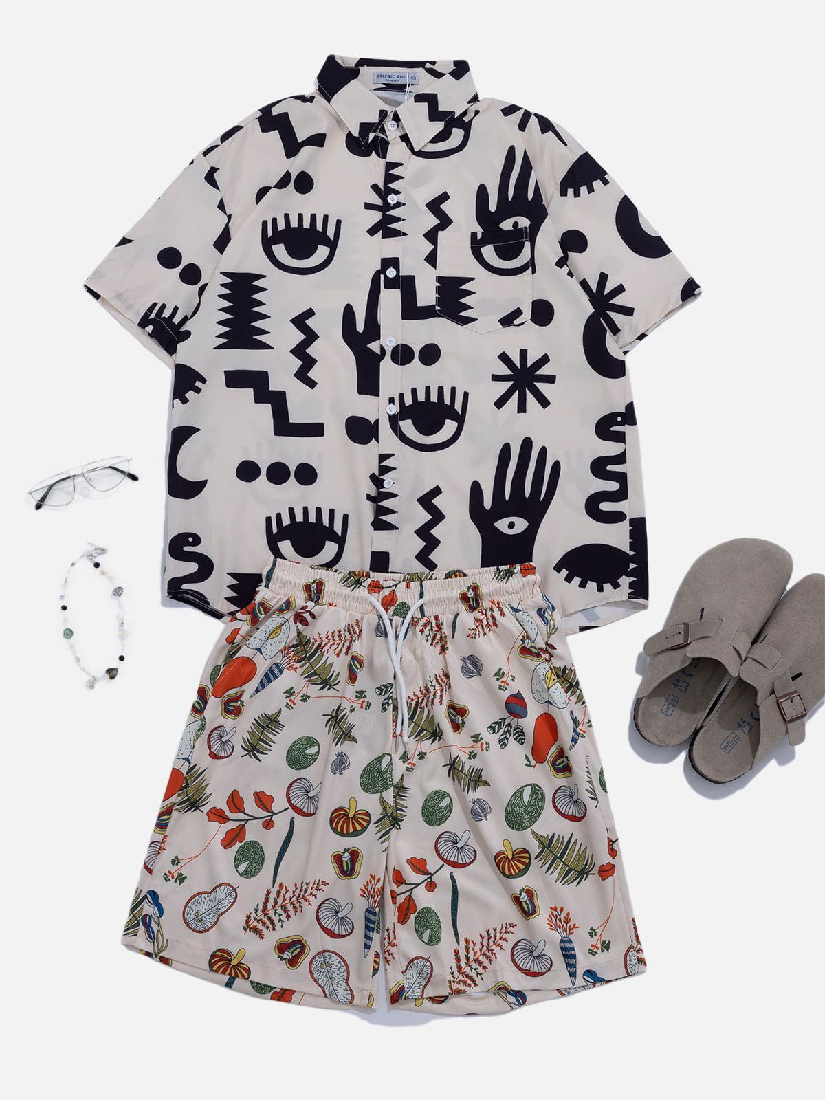 Aelfric Eden All-over Abstract Graffiti Print Short Sleeve Shirts sold by Aelfric Eden product image thumbnail 3