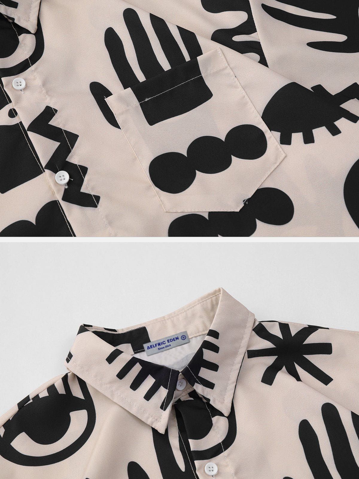 Aelfric Eden All-over Abstract Graffiti Print Short Sleeve Shirts sold by Aelfric Eden product image thumbnail 6