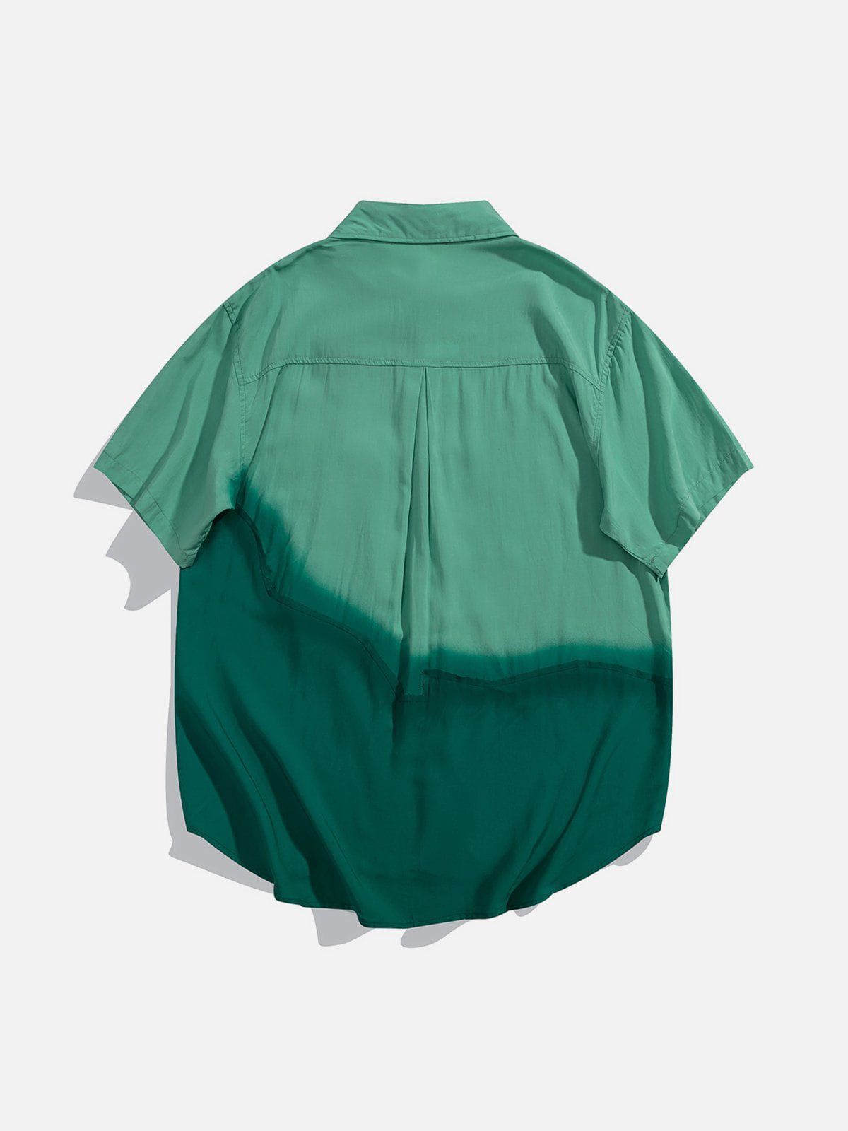 Knitted Flower Gradient Patchwork Short Sleeve Shirts sold by Aelfric Eden product image thumbnail 2