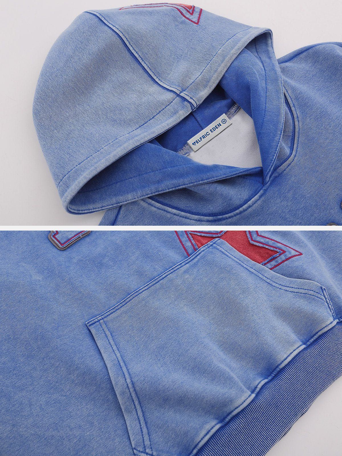 Aelfric Eden Star Applique Washed Hoodie sold by Aelfric Eden product image thumbnail 4