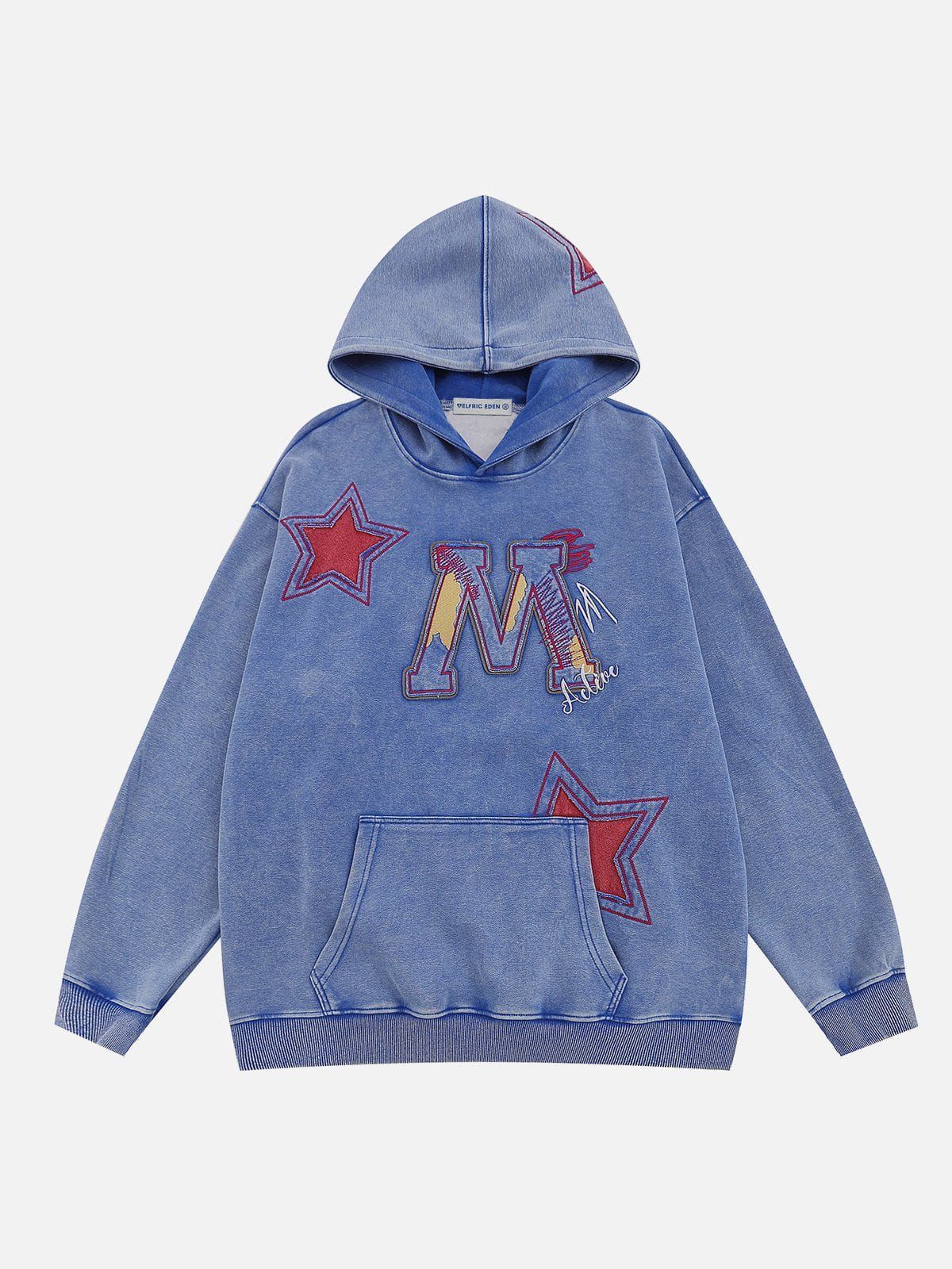 Aelfric Eden Star Applique Washed Hoodie sold by Aelfric Eden