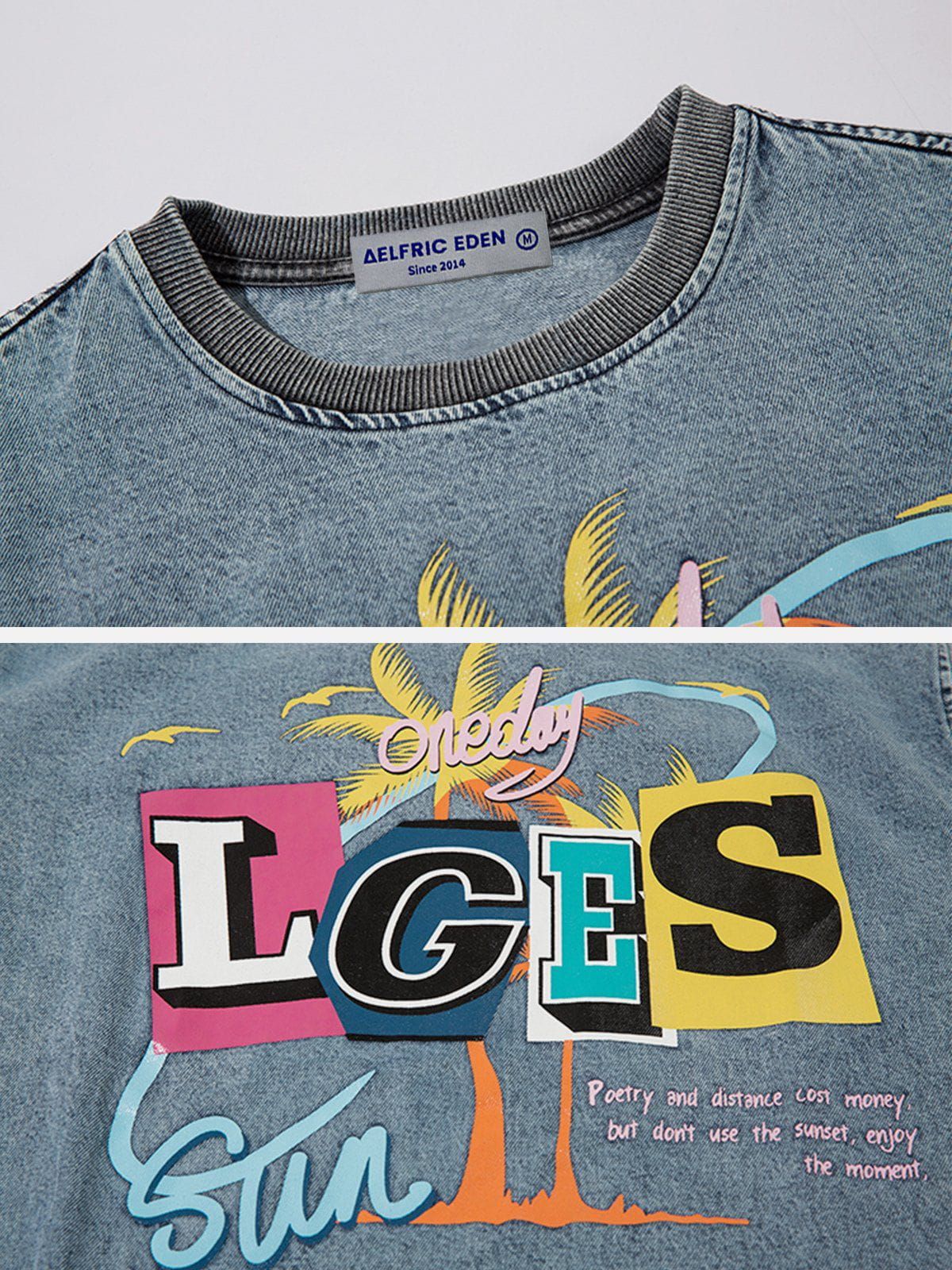 Aelfric Eden Washed Letter Print Tee sold by Aelfric Eden product image thumbnail 3