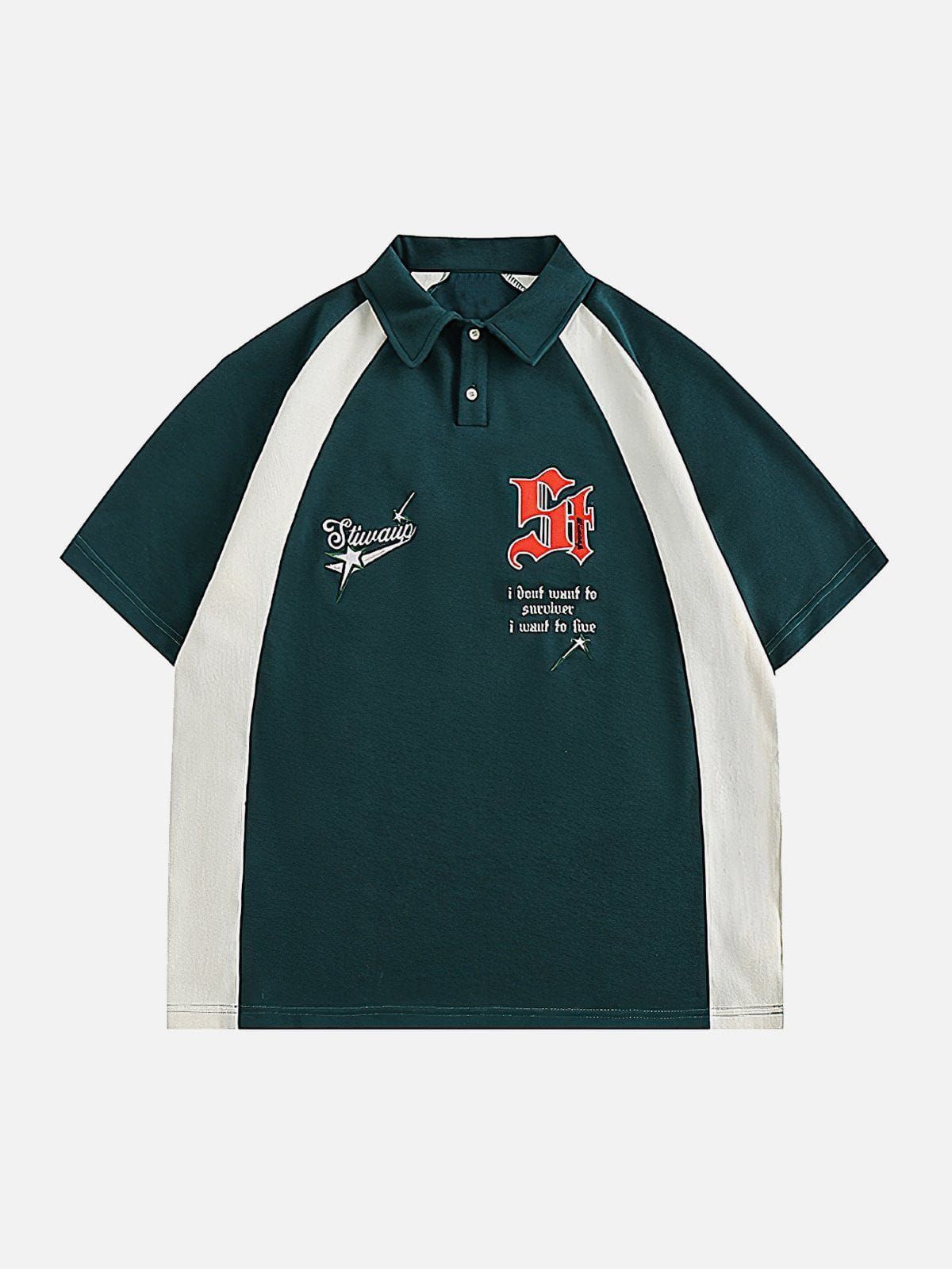 Aelfric Eden Patchwork Embroidery Polo Tee sold by Aelfric Eden