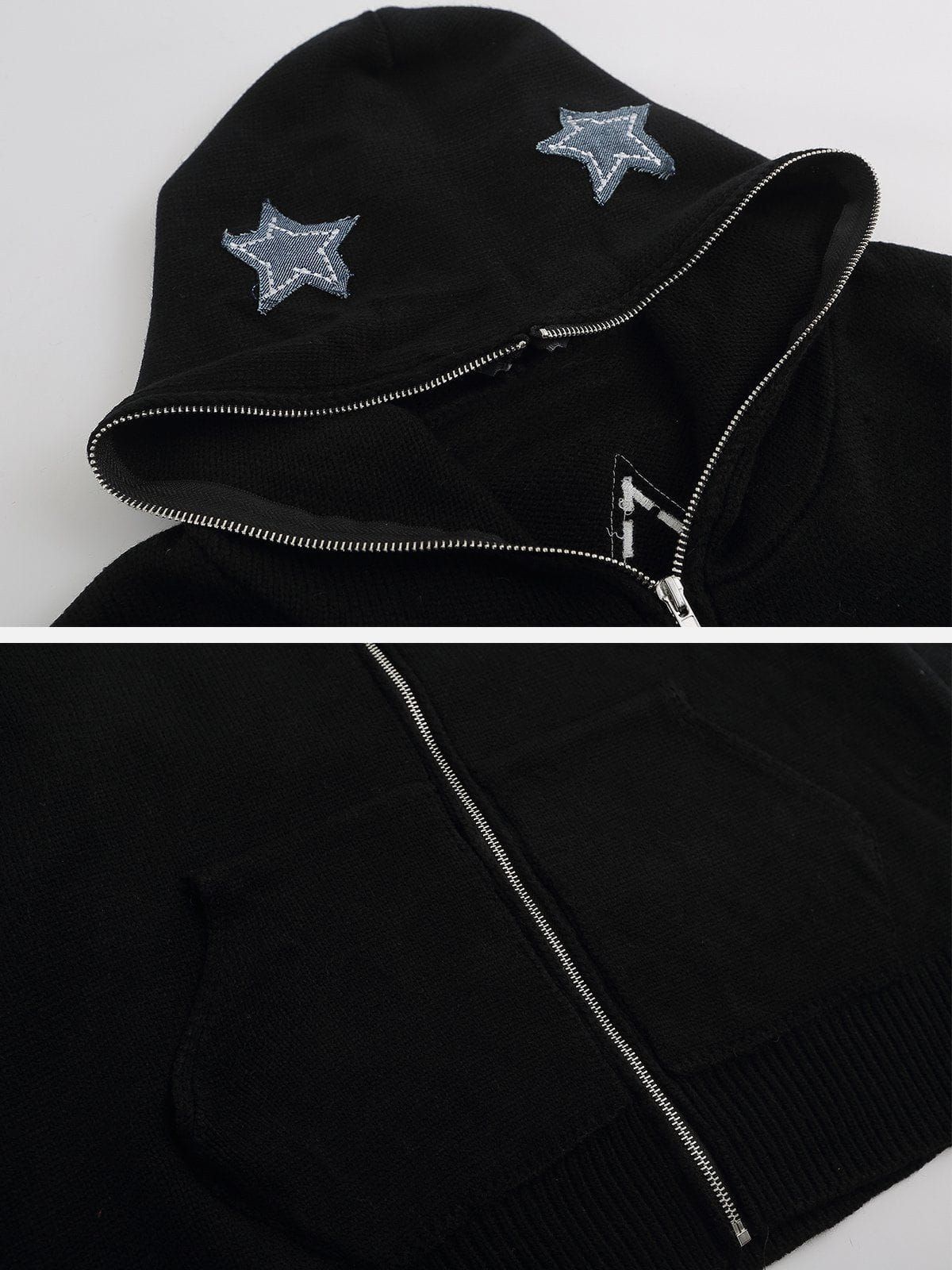 Aelfric Eden Star Embroidery Patchwork Hoodie sold by Aelfric Eden product image thumbnail 4