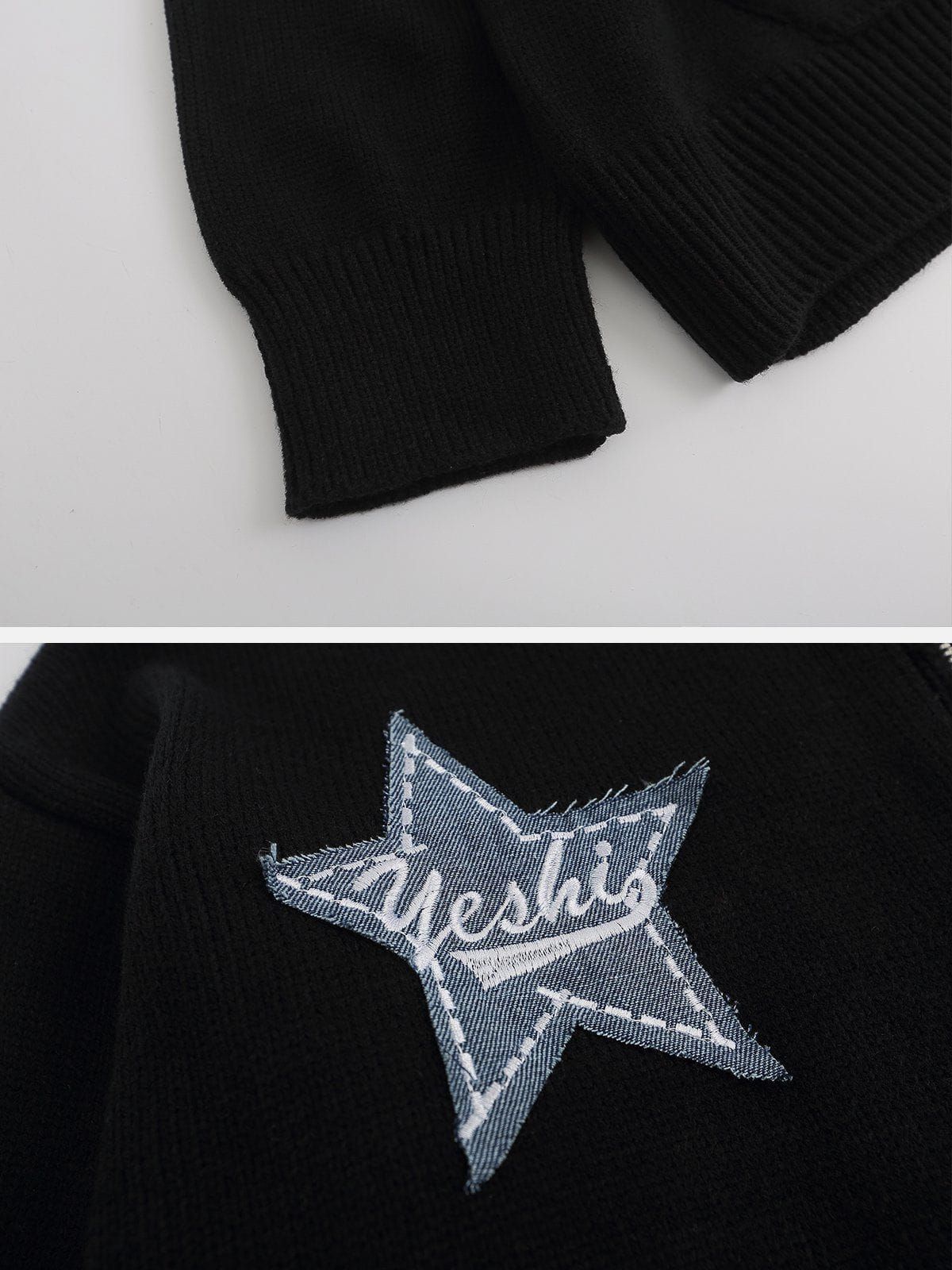 Aelfric Eden Star Embroidery Patchwork Hoodie sold by Aelfric Eden product image thumbnail 5