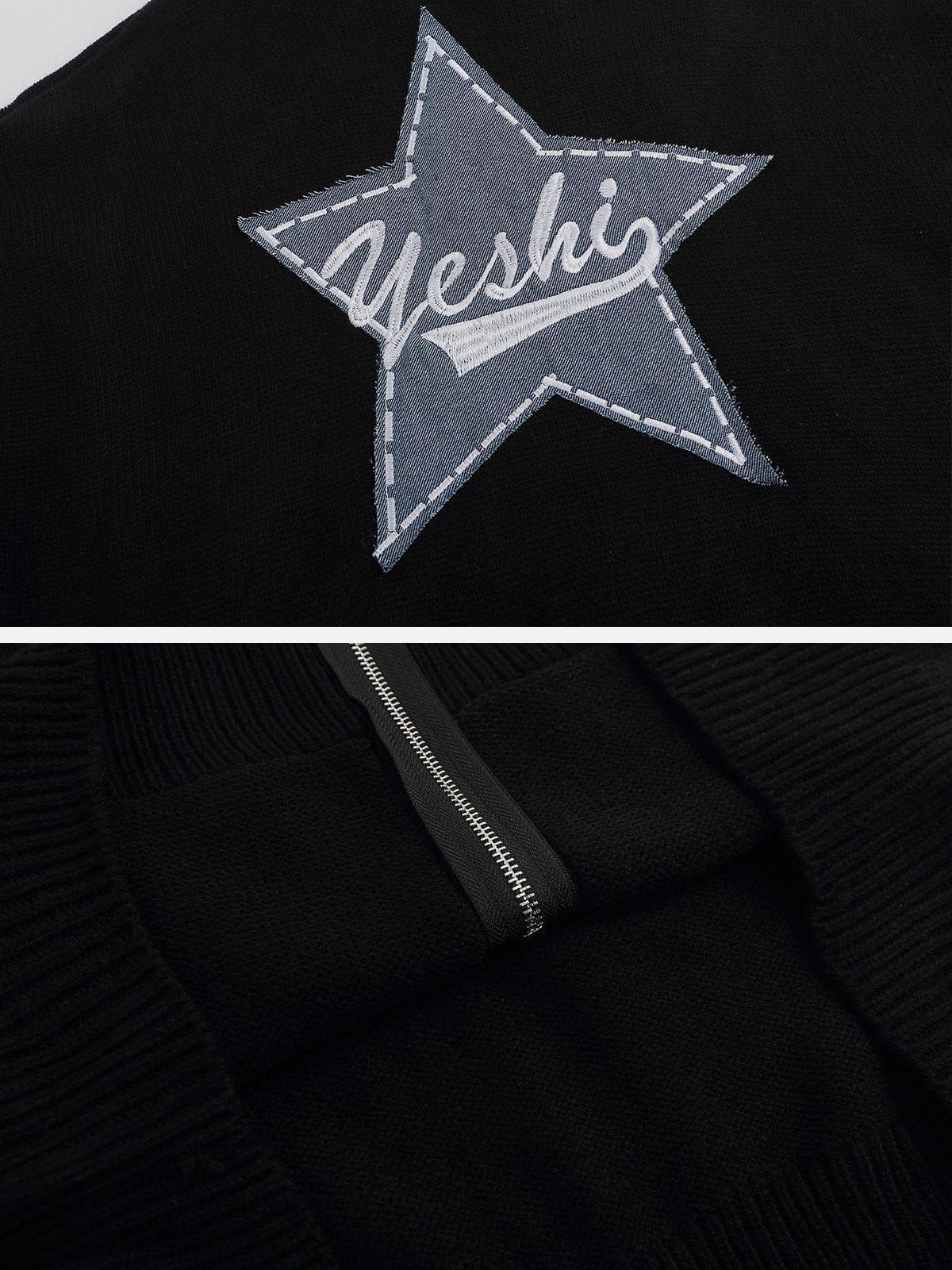 Aelfric Eden Star Embroidery Patchwork Hoodie sold by Aelfric Eden product image thumbnail 3
