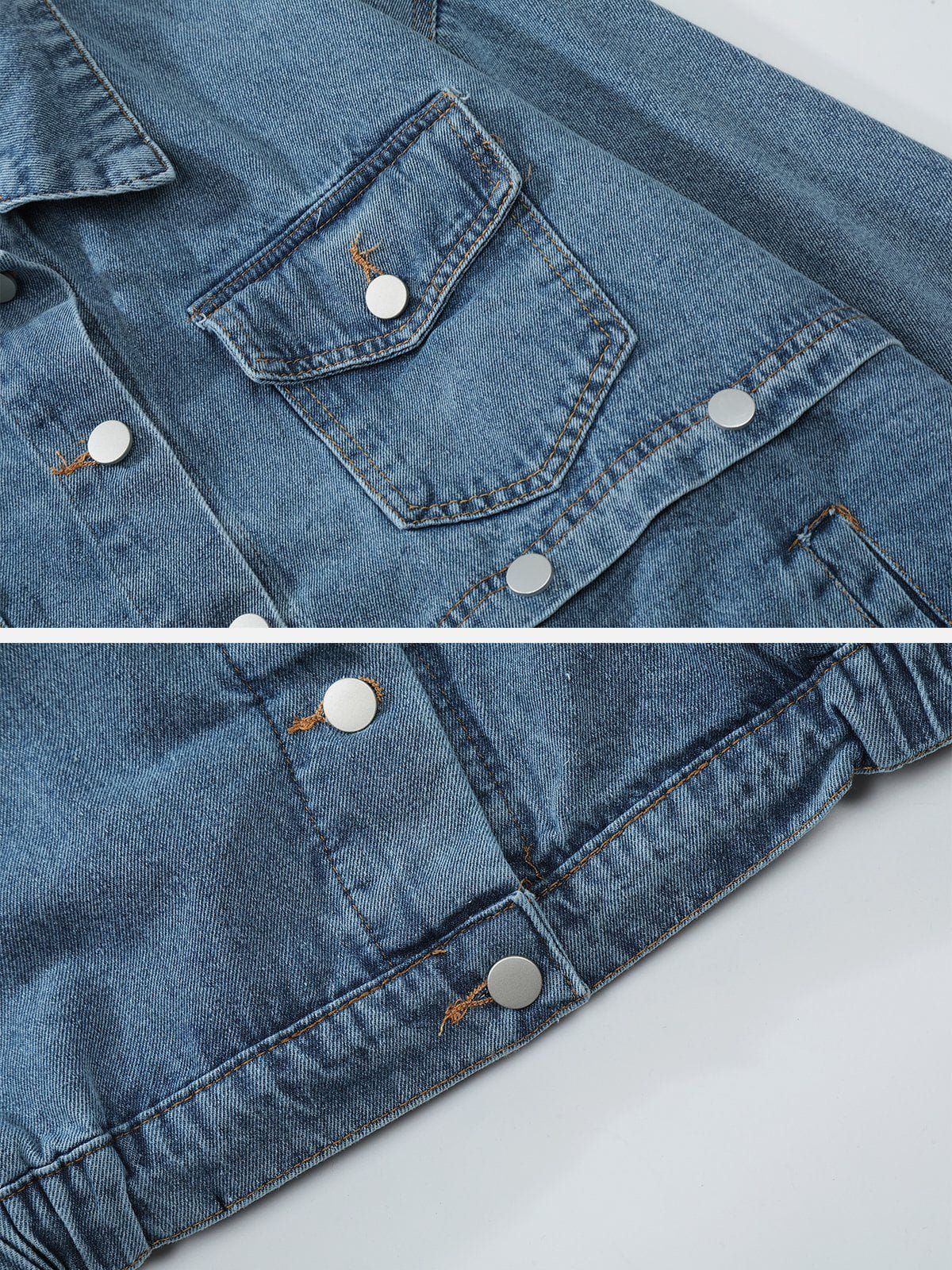 Aelfric Eden Detachable Patchwork Denim Jacket sold by Aelfric Eden product image thumbnail 7