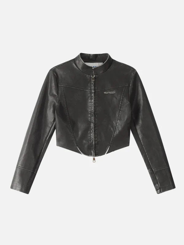 Aelfric Eden Washed Cropped Faux Leather Jacket sold by Aelfric Eden