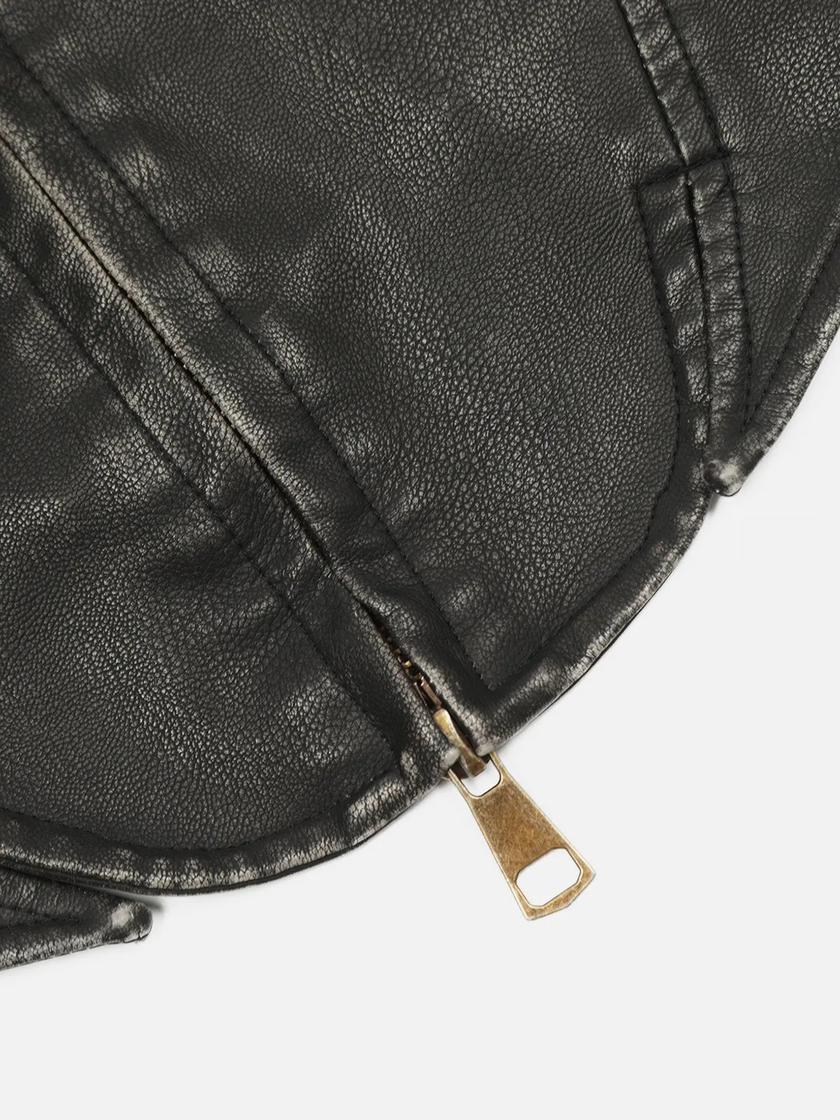 Aelfric Eden Washed Cropped Faux Leather Jacket sold by Aelfric Eden product image thumbnail 4