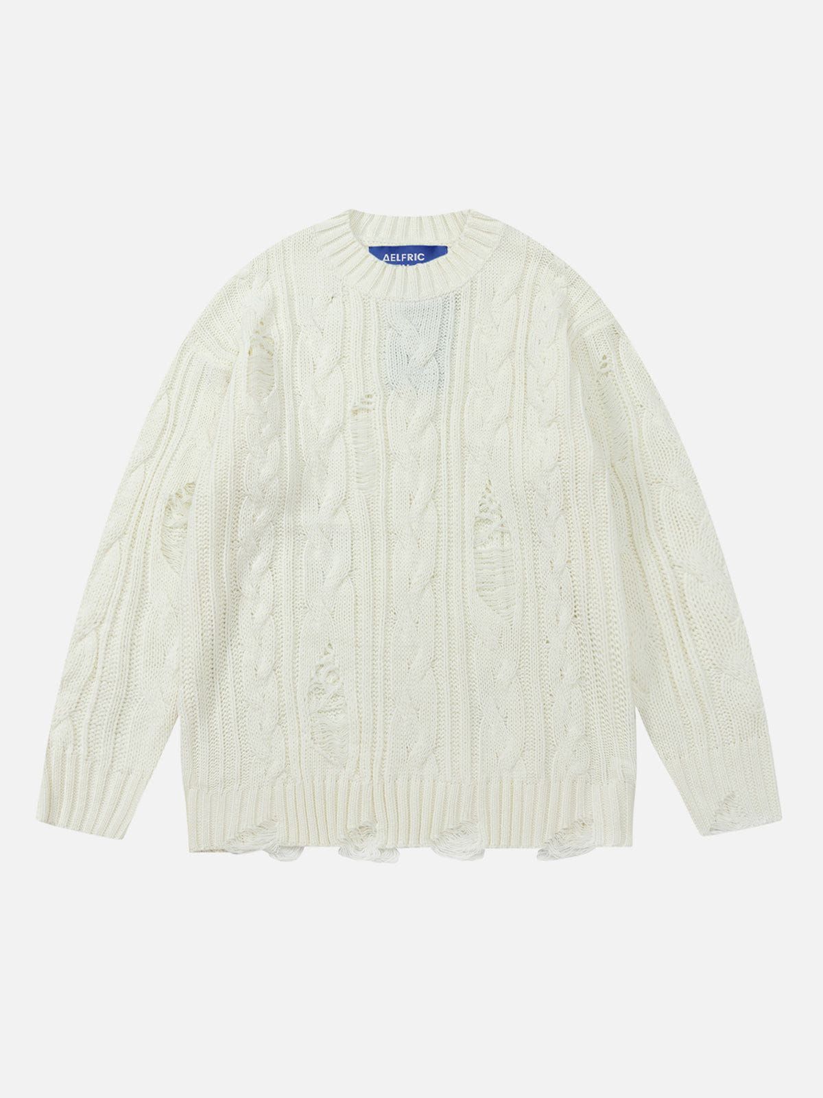 Aelfric Eden Solid Distressed Twist Sweater sold by Aelfric Eden