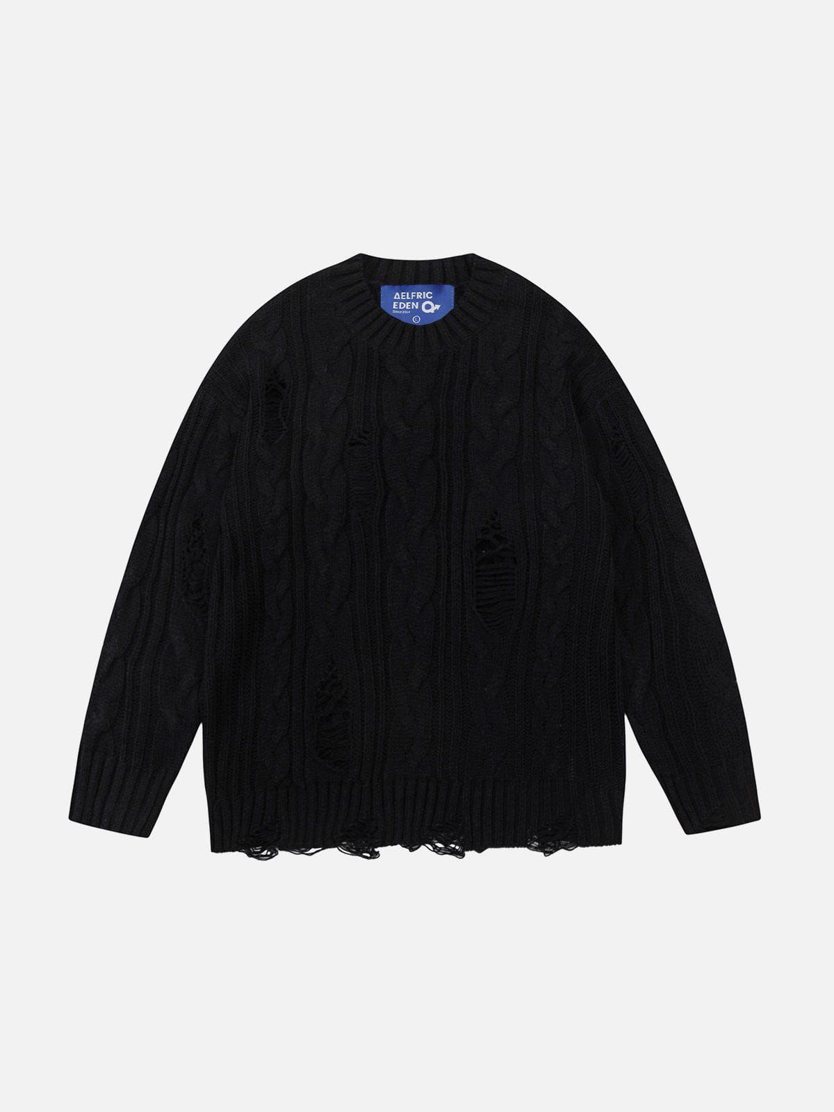 Aelfric Eden Solid Distressed Twist Sweater sold by Aelfric Eden product image thumbnail 4