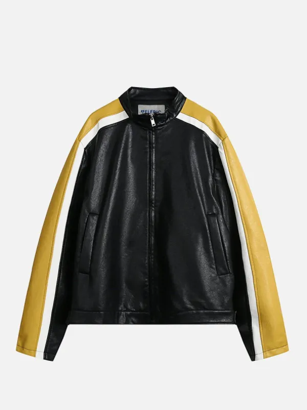 Aelfric Eden Color Block Racing Leather Jacket sold by Aelfric Eden