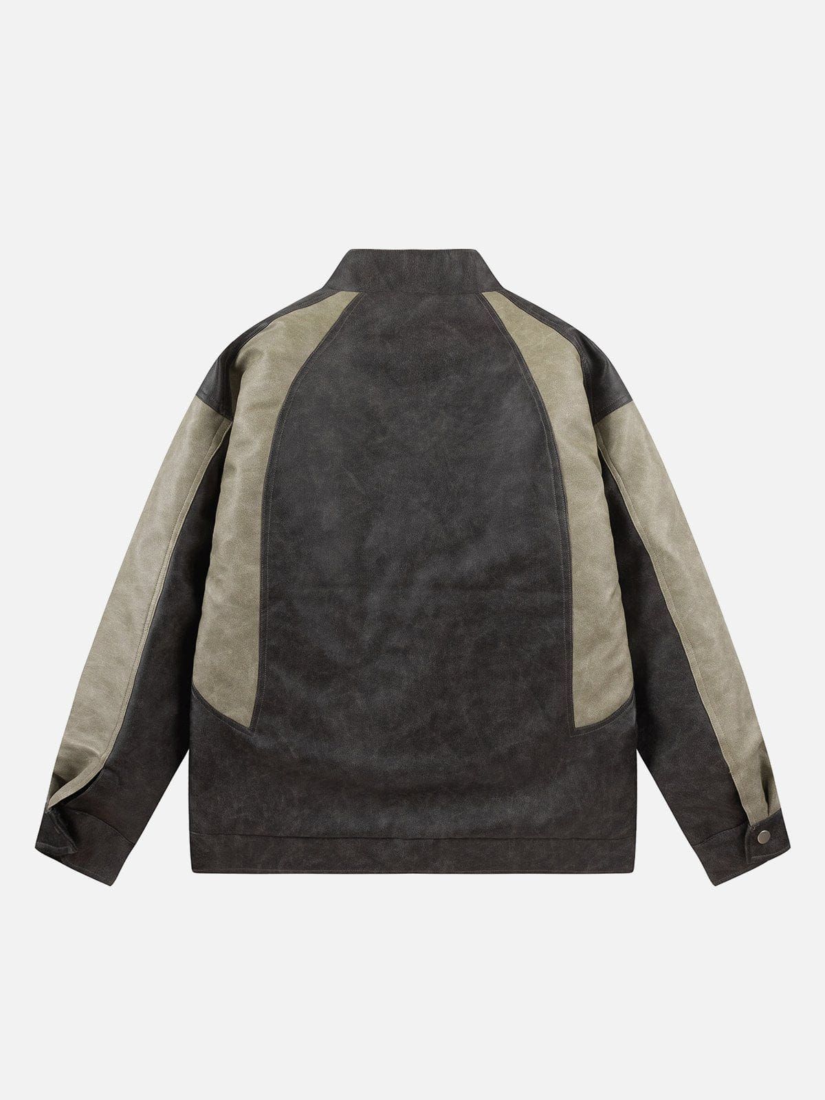 Aelfric Eden Color Blocking Embroidery Leather Jacket sold by Aelfric Eden product image thumbnail 2