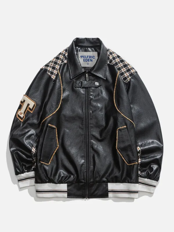 Aelfric Eden Plaid Patchwork Faux Leather Jacket sold by Aelfric Eden