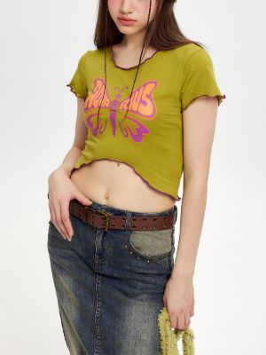 Butterfly Print Wave Cuffs Tee sold by Aelfric Eden