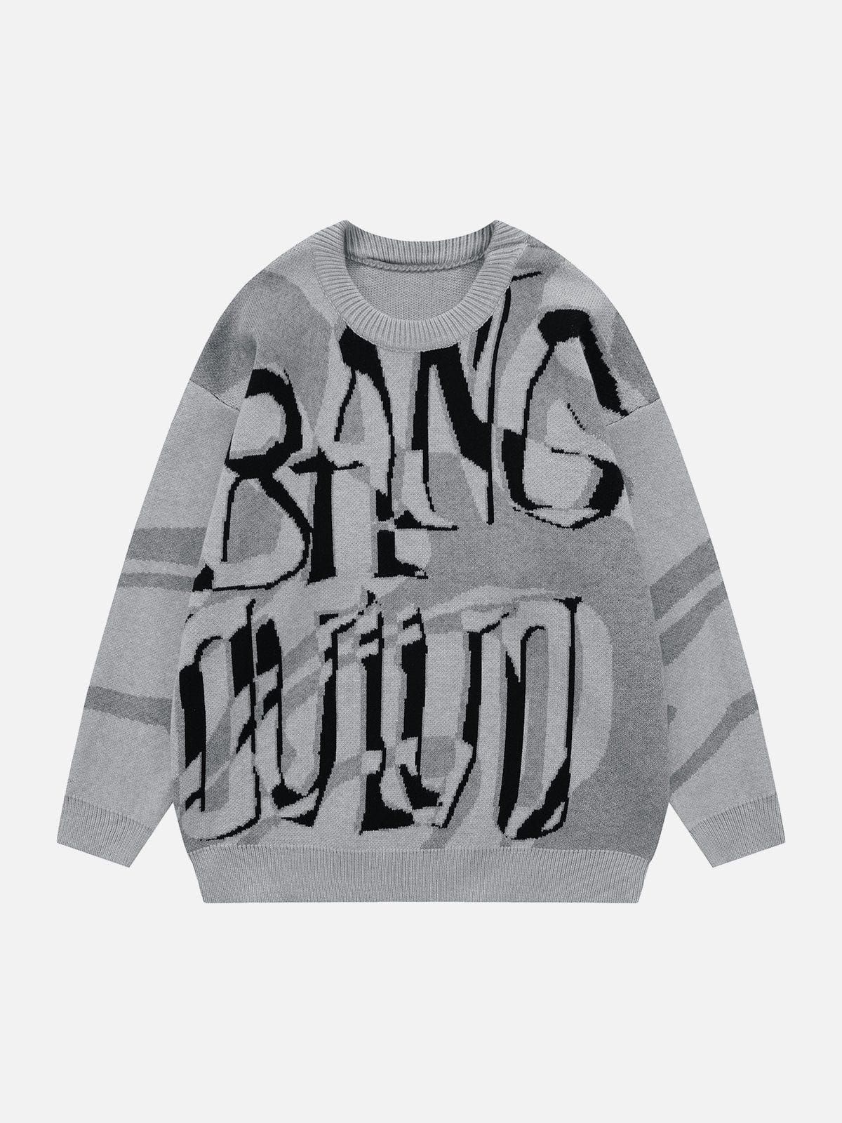 Aelfric Eden Color Block Graffiti Letter Sweater sold by Aelfric Eden product image thumbnail 3