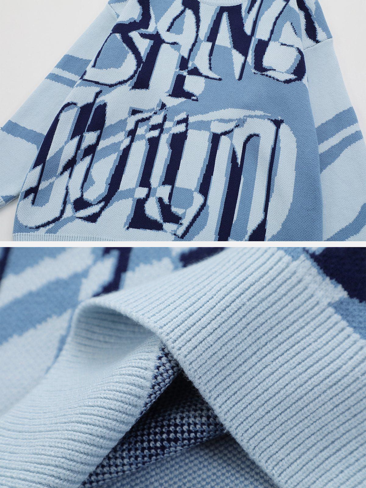 Aelfric Eden Color Block Graffiti Letter Sweater sold by Aelfric Eden product image thumbnail 5