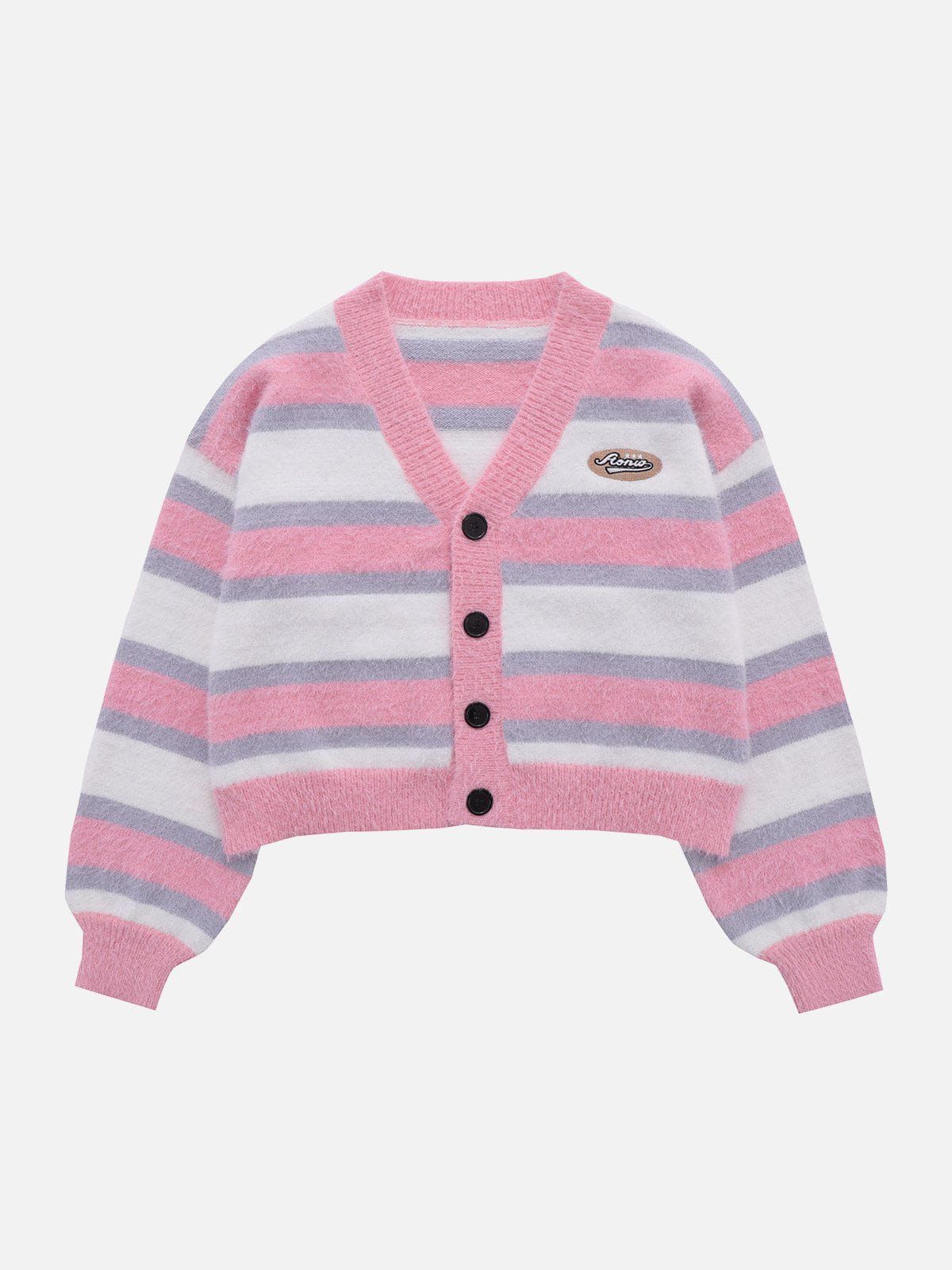 Aelfric Eden Cropped Striped Clashing Colours Cardigan sold by Aelfric Eden