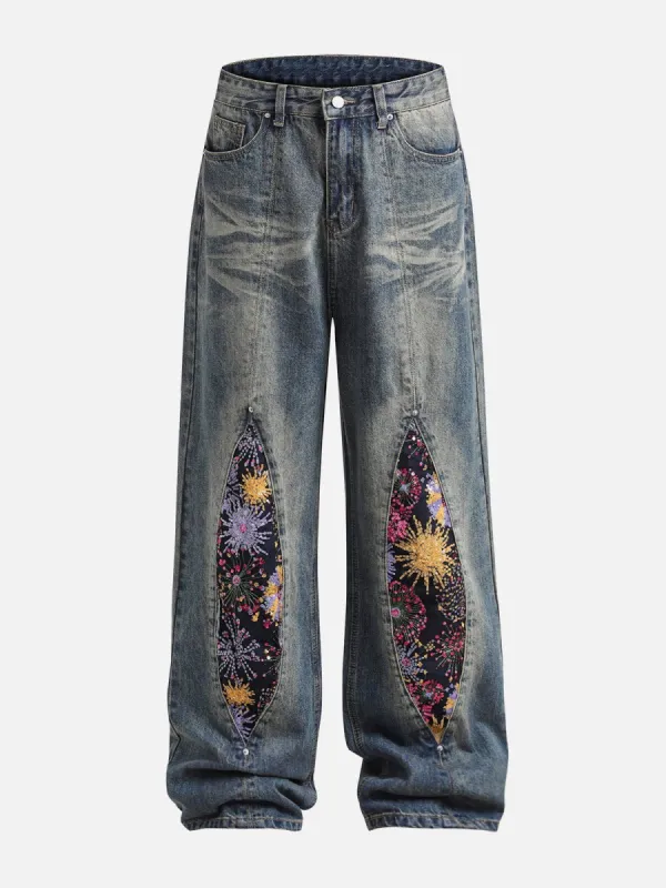 Aelfric Eden Firework Beadwork Baaggy Jeans sold by Aelfric Eden