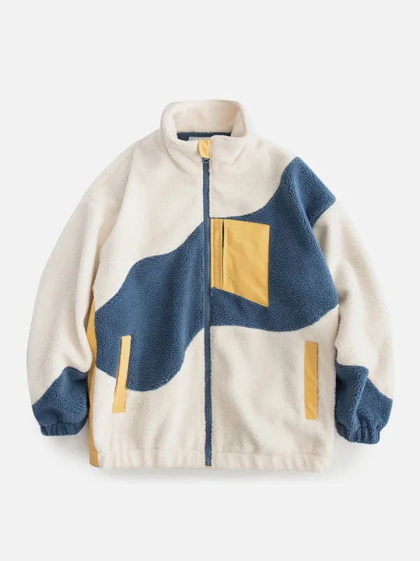 Aelfric Eden Wave Colorblock Sherpa Coat sold by Aelfric Eden