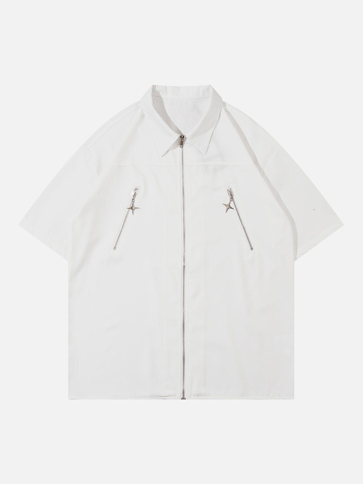 Aelfric Eden Solid Color Zip Up Short Sleeve Shirt sold by Aelfric Eden