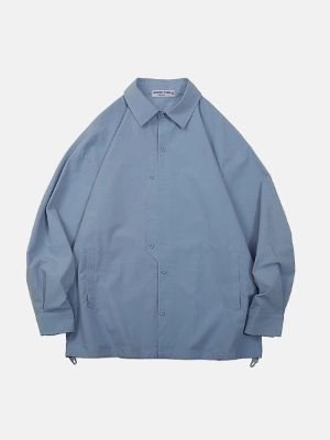 Aelfric Eden Solid Irregular Placket Long Sleeve Shirts sold by Aelfric Eden