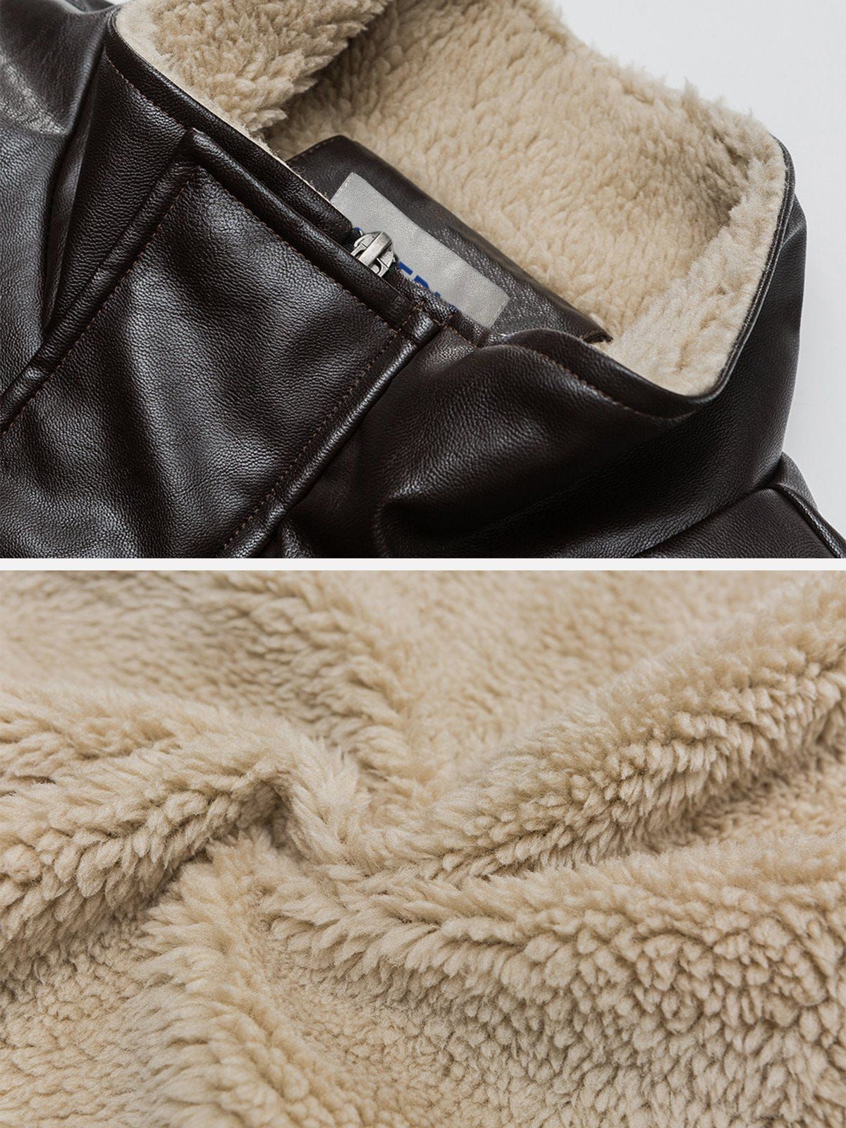 Aelfric Eden Fleece-Lined Faux Leather Coat sold by Aelfric Eden product image thumbnail 4