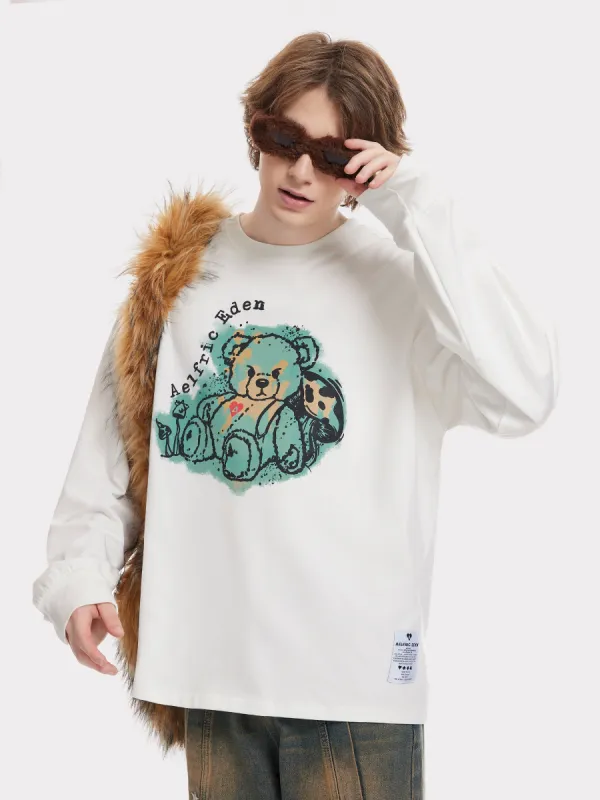 Aelfric Eden Cartoon Bear Print Sweatshirt sold by Aelfric Eden
