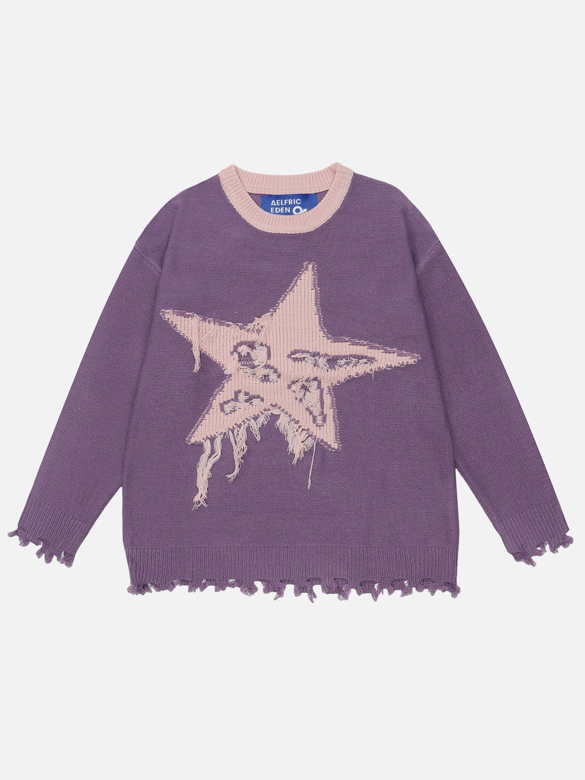Aelfric Eden Star Jacquard Fringe Sweater sold by Aelfric Eden