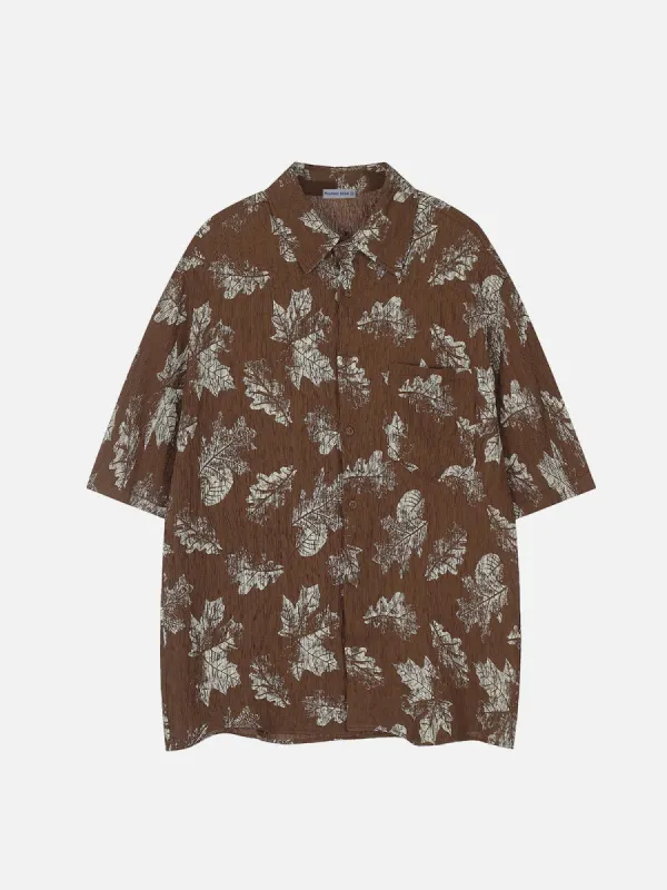 Aelfric Eden Leaf Print Short Sleeve Shirt sold by Aelfric Eden