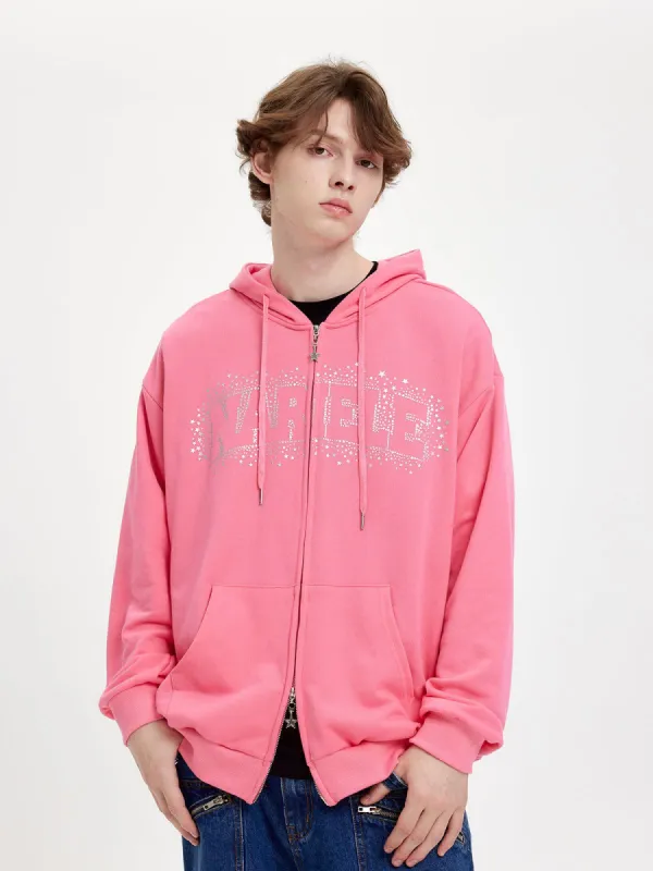 Aelfric Eden Star Letter Print Zip Up Hoodie sold by Aelfric Eden