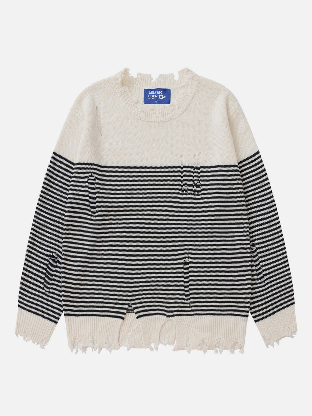 Aelfric Eden Stripe Distressed Sweater sold by Aelfric Eden