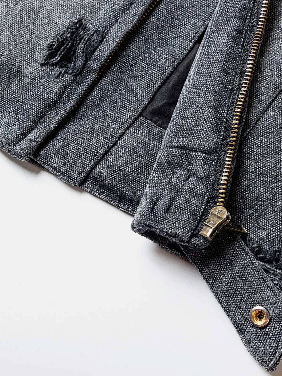 Aelfric Eden Washed Racer Denim Jacket sold by Aelfric Eden product image thumbnail 4