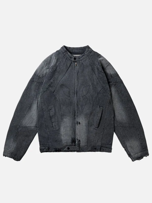 Aelfric Eden Washed Racer Denim Jacket sold by Aelfric Eden